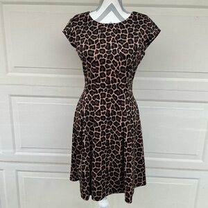 Michael Kors size 6 Brown Leopard Print Midi Dress